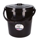 Cubo con asa y tapa 15L Negro