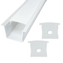 Kit 2M recessed aluminum profile for LED strips 230V up to 23mm